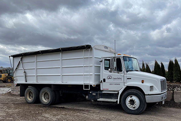 mulch freightliner truck